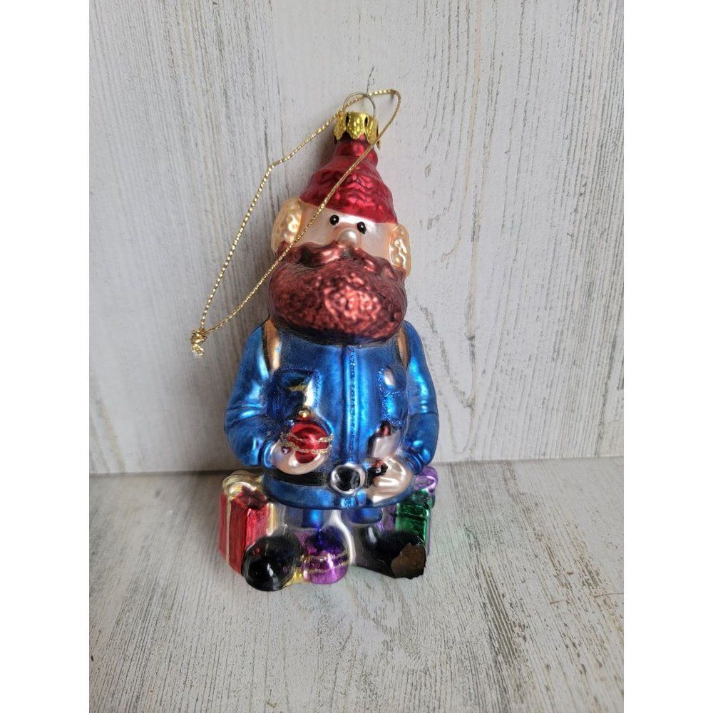 Rudolph AS IS red nosed‎ reindeer Yukon Cornelius blown glass ornament Xmas